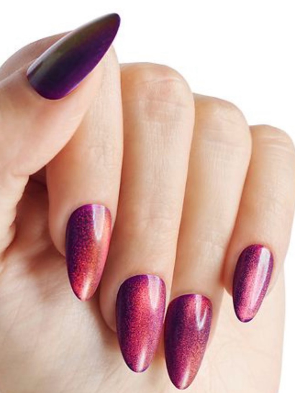 New Kiss Gel Fantasy Magnetic Velvety Effect Press on Nails Stream Wine